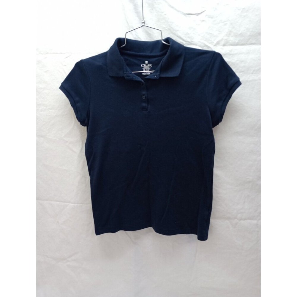 Chaps Girls Polo Shirt School Approved Navy Size XL(16)